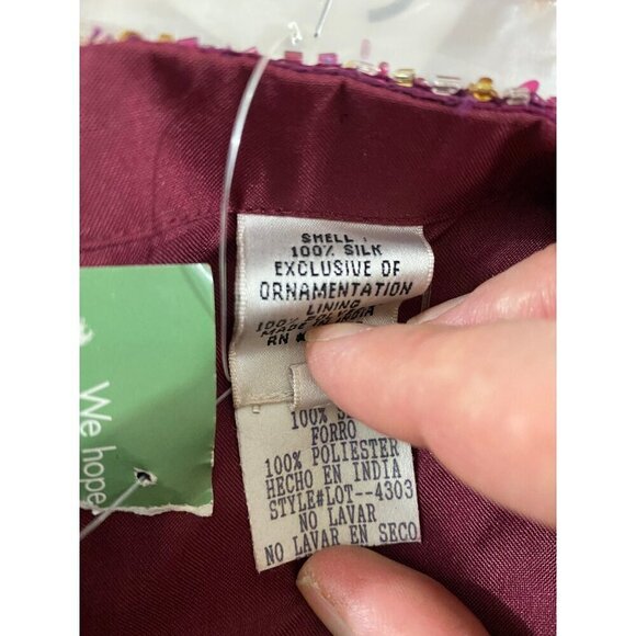 Vintage Deadstock Scala Burgundy Sequin Covered Top - NWT - Small - Picture 7 of 9